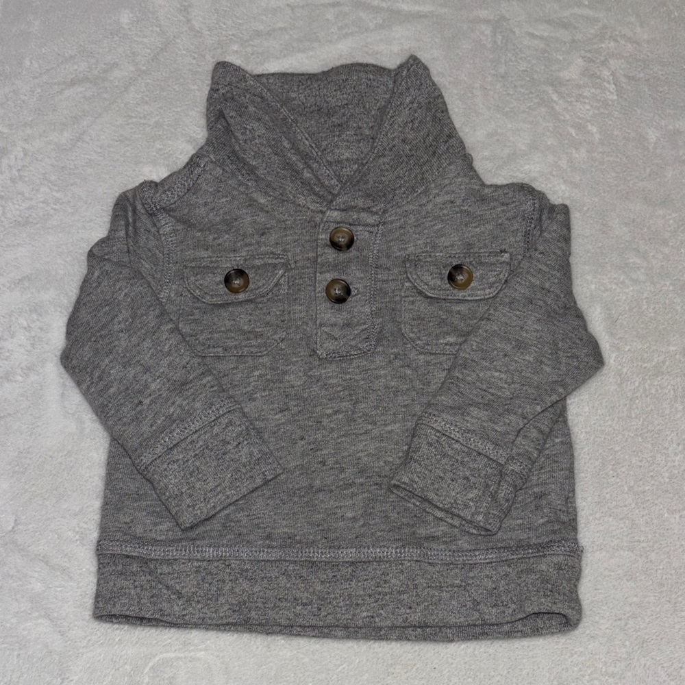 (3 for $10) Joe fresh 3-6 month Cozy Gray Kids Hoodie with buttons